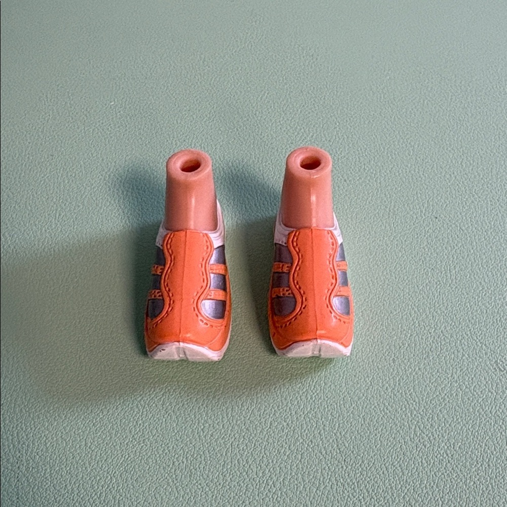 Bratz Replacement Orange Silver & White Sneaker Shoes, Doll Accessory, Toy Part